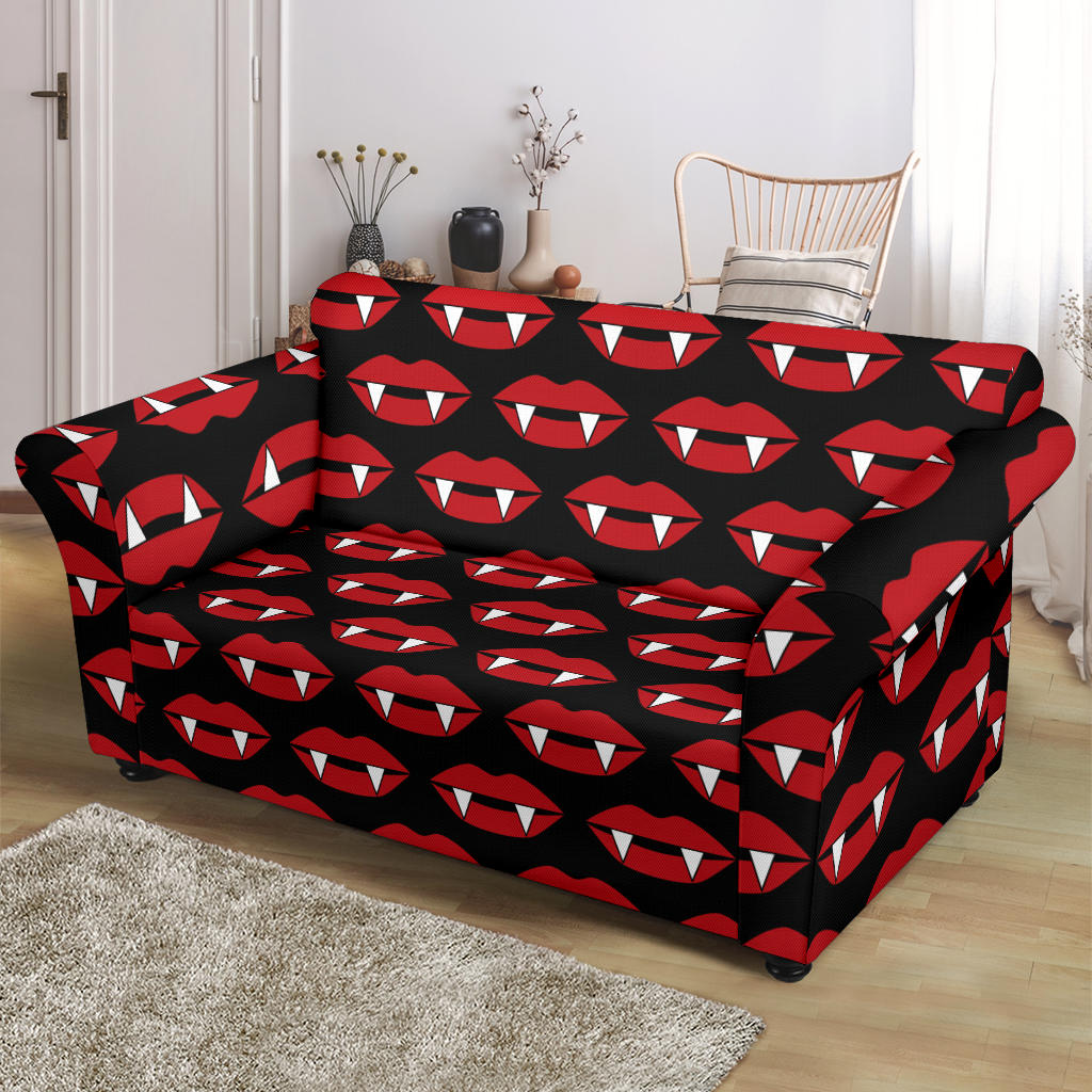 Vampire Lips Print Design LKS302 Loveseat Couch Slipcover