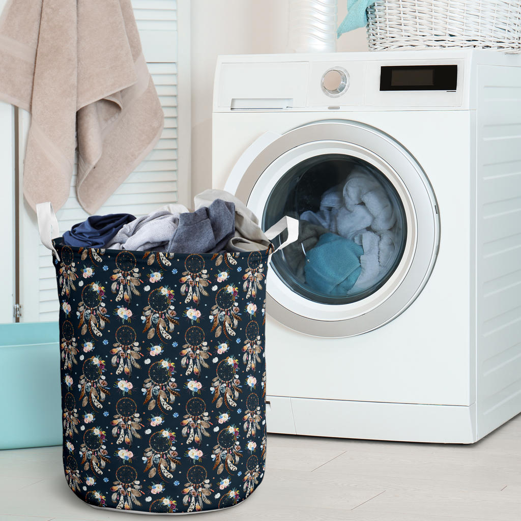 Dream Catcher Boho Floral Style Laundry Basket