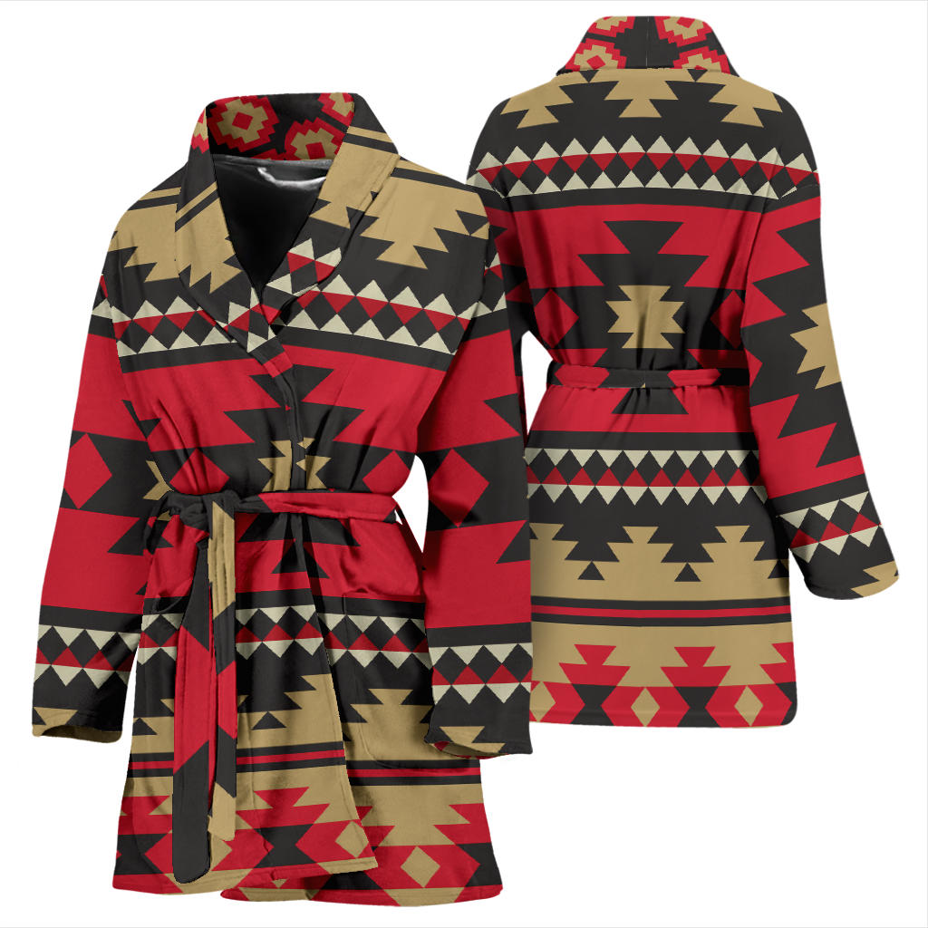 Navajo Pattern Print Design A04 Women Bathrobe