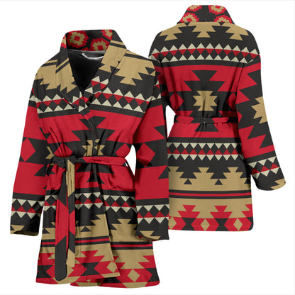 Navajo Pattern Print Design A04 Women Bathrobe