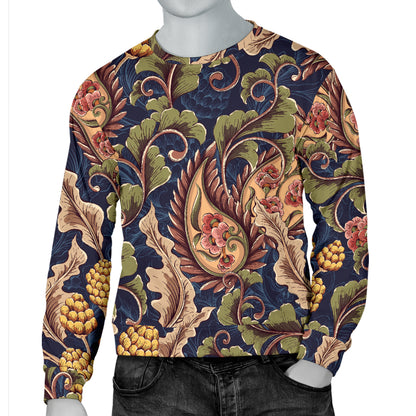 Floral Vintage Classic Print Men Long Sleeve Sweatshirt