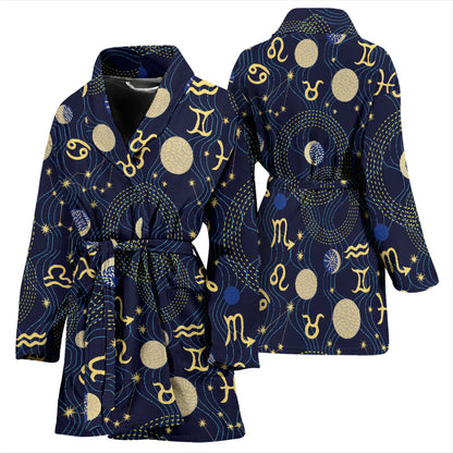 Zodiac Print Design LKS302 Women Bathrobe