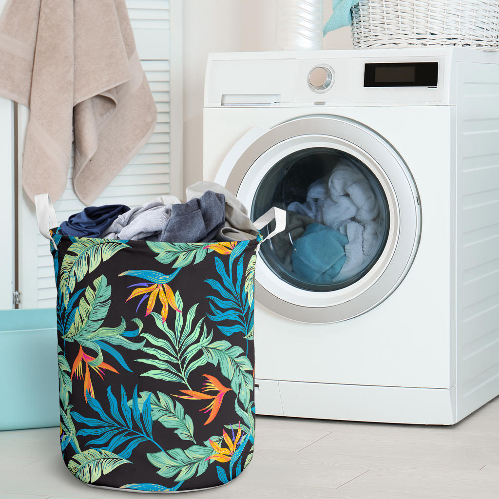Tropical Palm Leaves Hawaiian Flower Laundry Basket