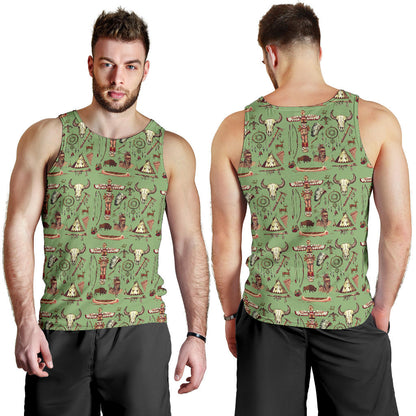 Native Indian Themed Design Print Men Tank Top