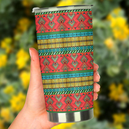 African Colorful Zigzag Print Pattern Tumbler