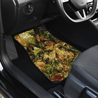 Camo Realistic Tree Forest Texture Print Car Floor Mats Front Back