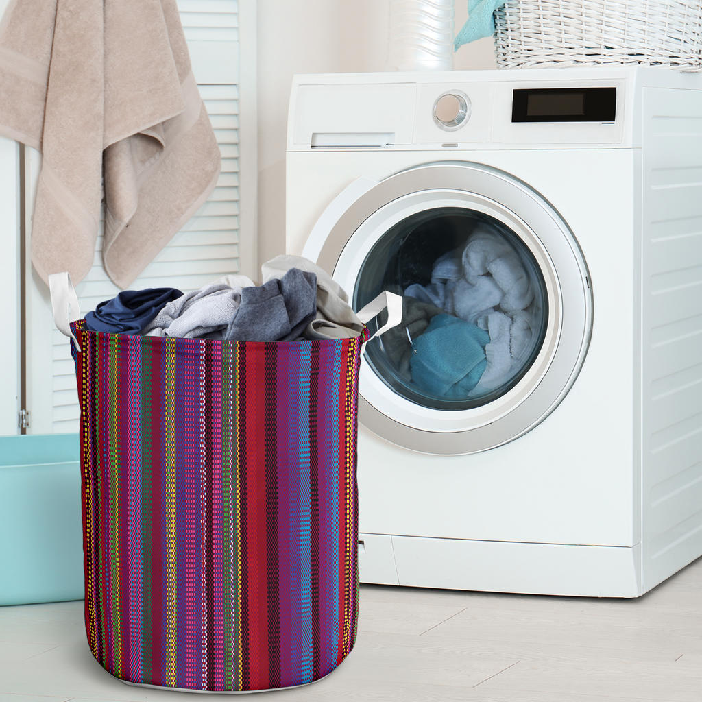 Serape Stripe Print Laundry Basket