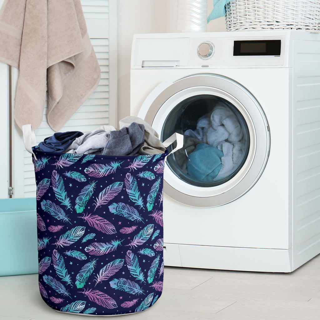 Feather Aztec Design Print Laundry Basket