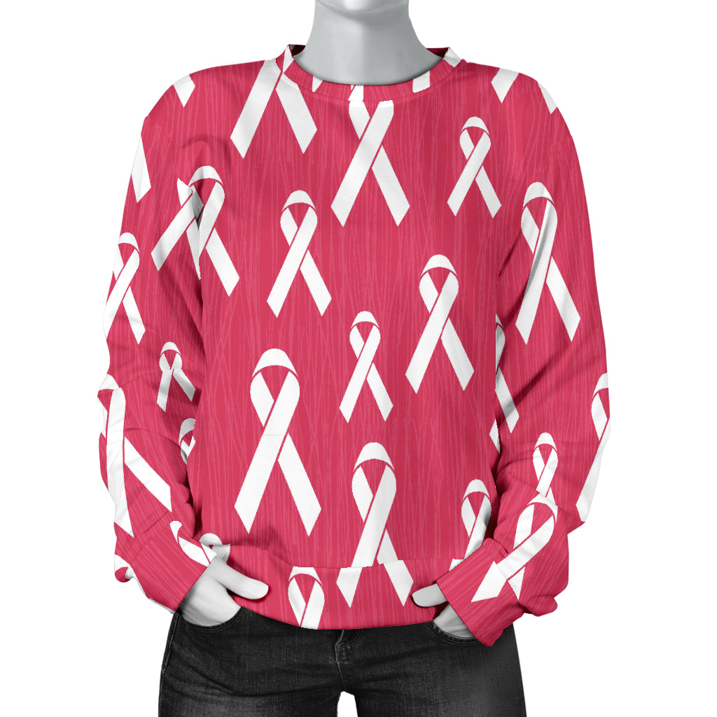 Breast Cancer Awareness Symbol Women Long Sleeve Sweatshirt