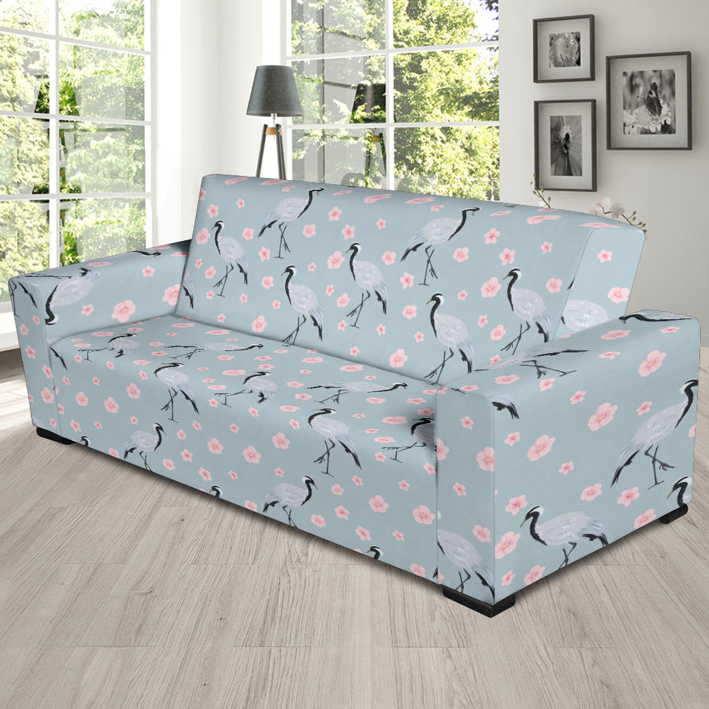 Sakura Bird Print Design LKS304 Sofa Slipcover