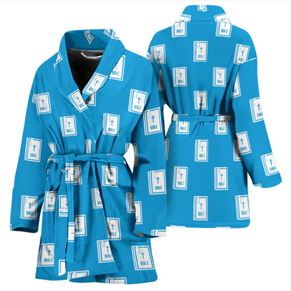 Bible Pattern Print Design 02 Women Bathrobe