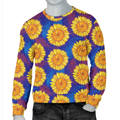 Sunflower Hand Drawn Style Print Men Long Sleeve Sweatshirt