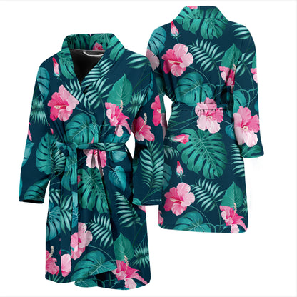 Summer Floral Print Design LKS301 Men Bathrobe