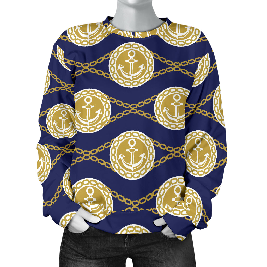 Anchor Luxury Pattern Women Long Sleeve Sweatshirt
