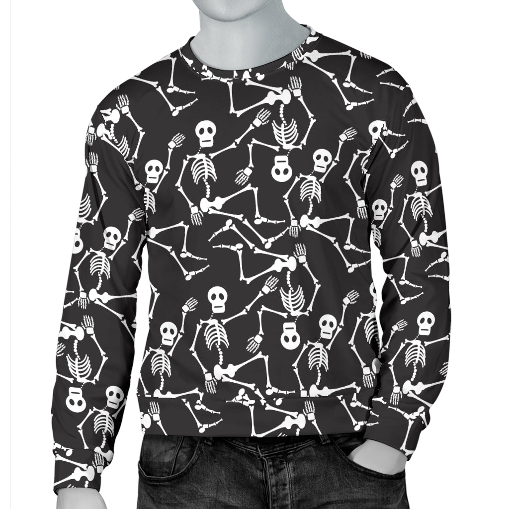 Skeleton Themed Print Men Long Sleeve Sweatshirt