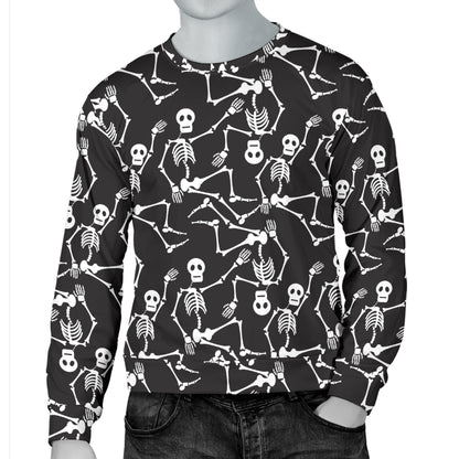 Skeleton Themed Print Men Long Sleeve Sweatshirt