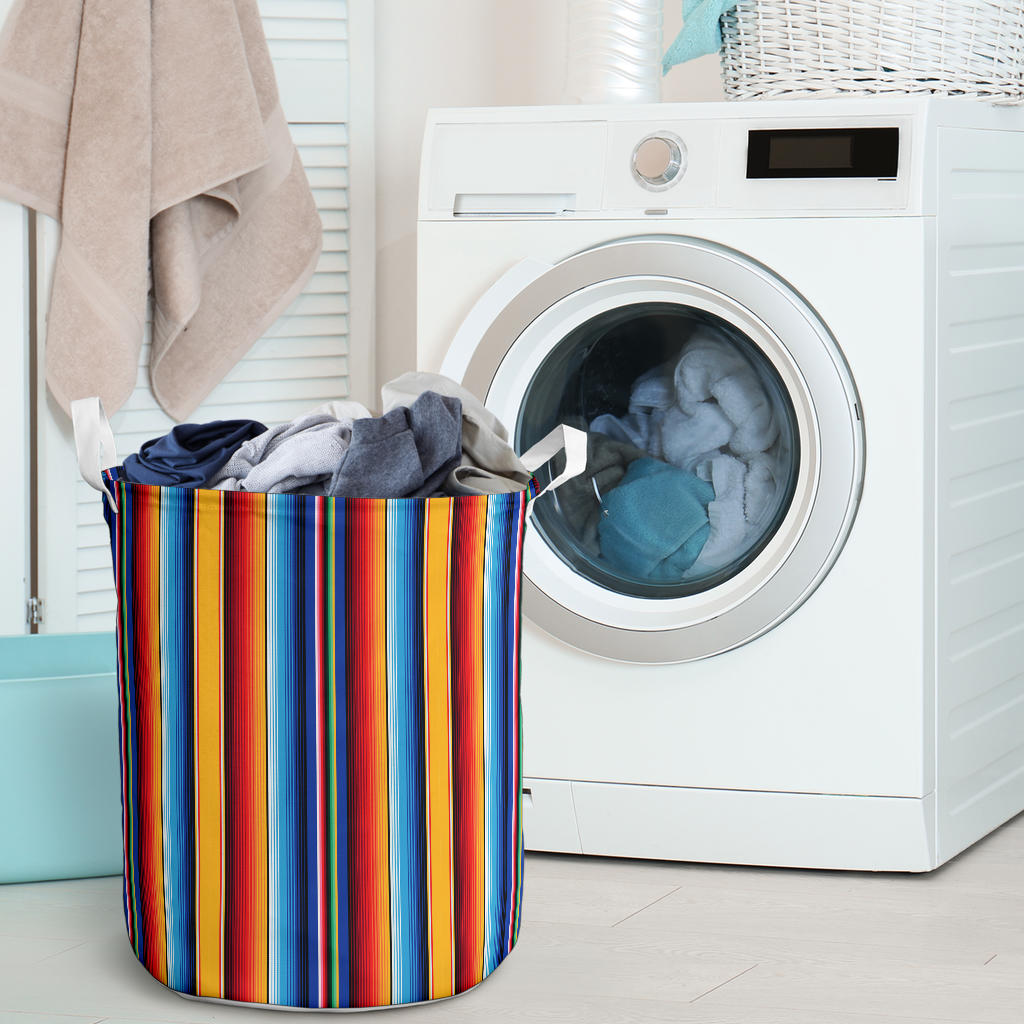 Mexican Blanket Stripe Print Pattern Laundry Basket