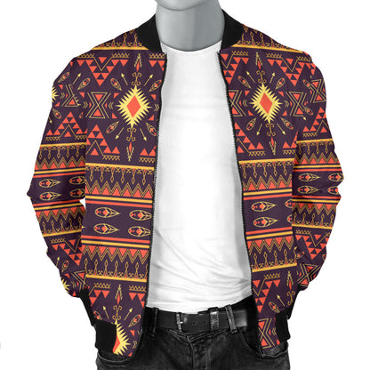Southwest Ethnic Design Themed Print Men Bomber Jacket