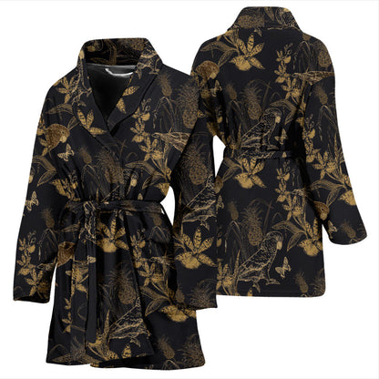 Parakeet Pattern Print Design A05 Women Bathrobe