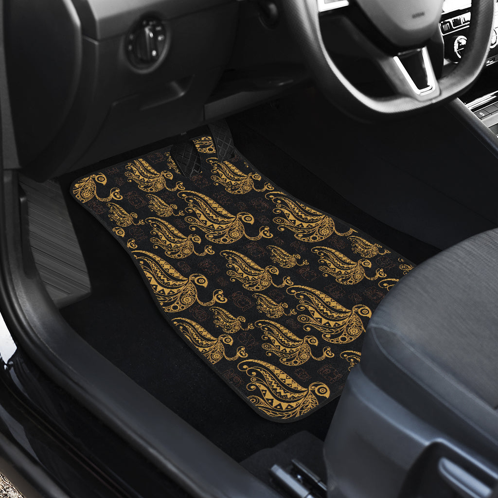 Owl Tribal Polynesian Design Print Car Floor Mats Front Back