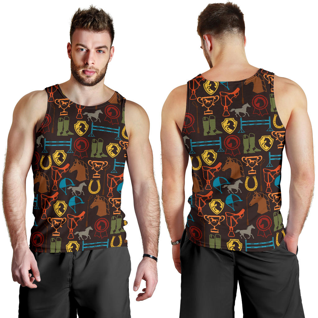 Equestrian Equipment Horse Colorful Men Tank Top