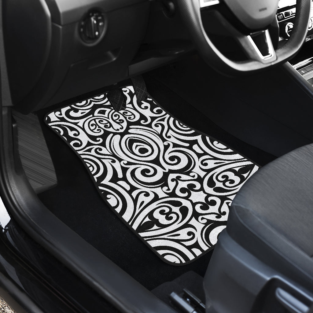 Polynesian Tattoo Pattern Car Floor Mats Front Back