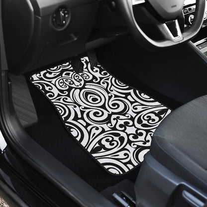 Polynesian Tattoo Pattern Car Floor Mats Front Back