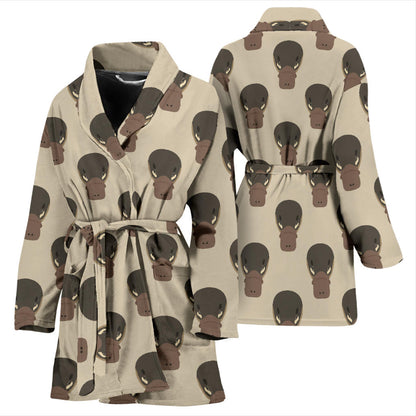 Platypus Pattern Print Design A03 Women Bathrobe