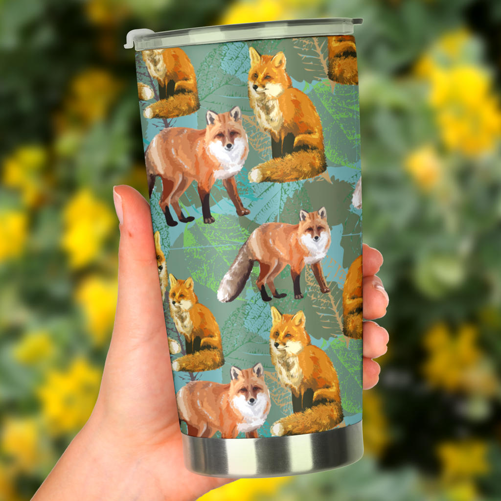 Fox Autumn leaves Themed Tumbler