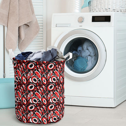 Totem Pole Texture Design Laundry Basket