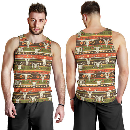 American indian Skull Animal Men Tank Top