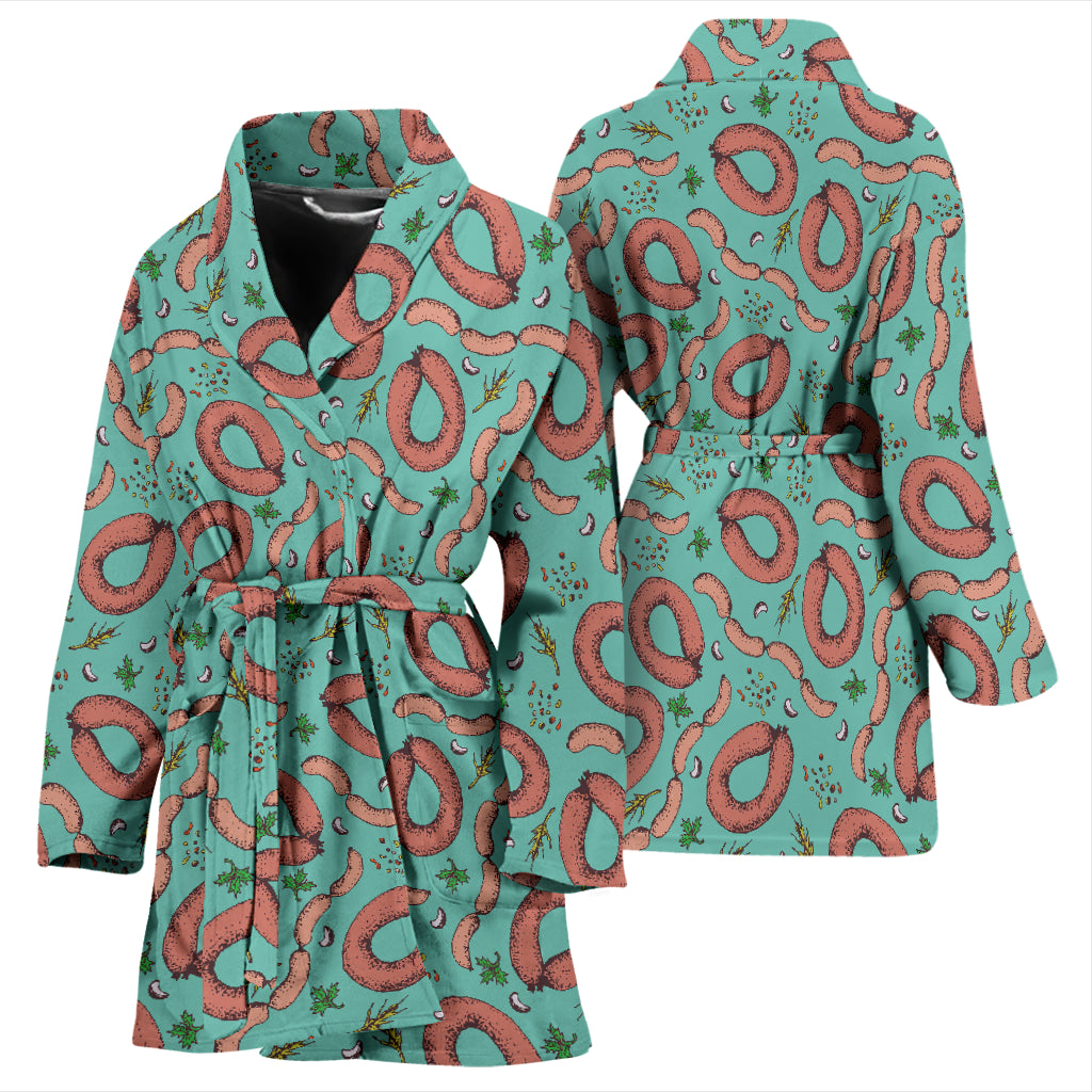 Sausage Print Design LKS303 Women Bathrobe