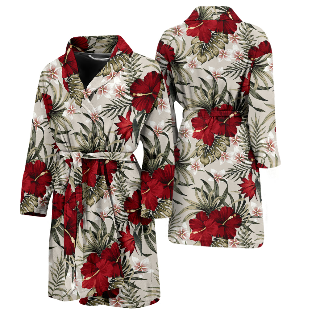 Hibiscus Print Design LKS3011 Men Bathrobe