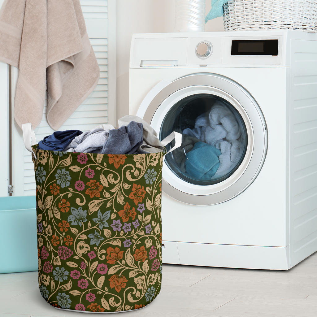 Floral Vintage Print Pattern Laundry Basket