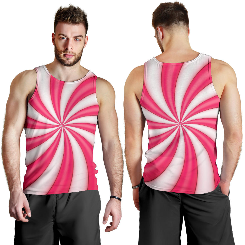Vortex Twist Swirl Candy Print Men Tank Top