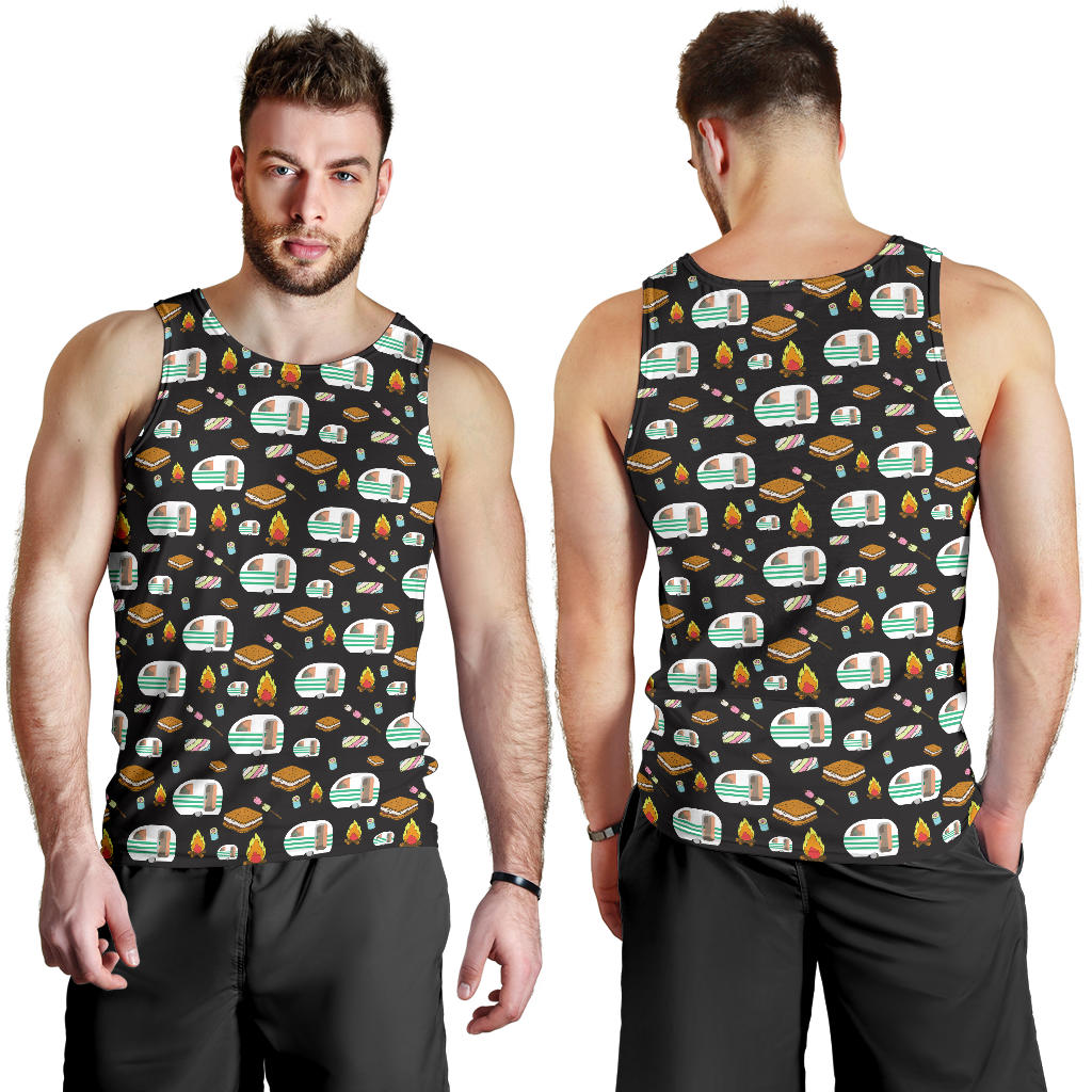 Camper marshmallow Camping Design Print Men Tank Top