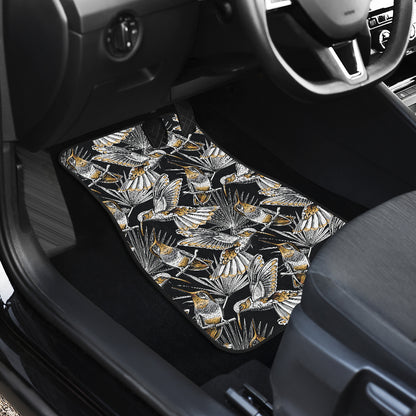 Hummingbird Gold Design Themed Print Car Floor Mats Front Back