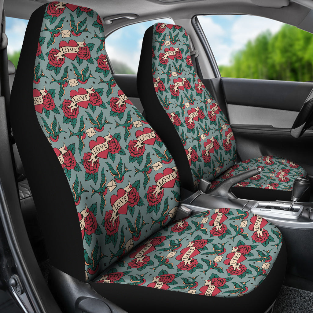 Tattoo Heart Print Design LKS301 Car Seat Covers