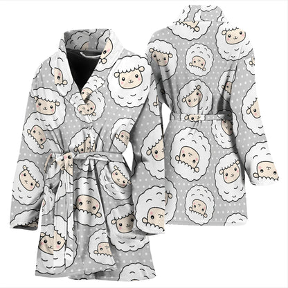 Sheep Print Design LKS401 Women Bathrobe