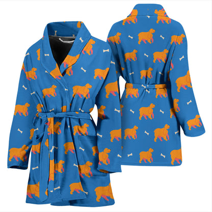 Cocker Pattern Print Design 04 Women Bathrobe