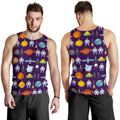 Alien Astronaut Planet Men Tank Top