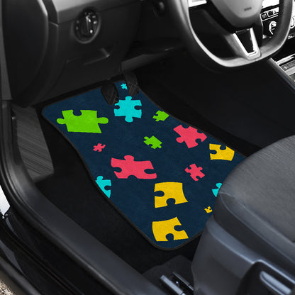 Autism Awareness Colorful Design Print Car Floor Mats Front Back