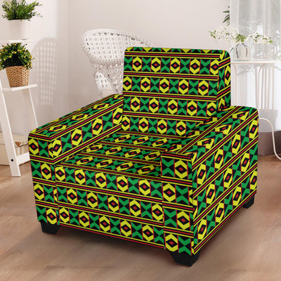 African Geometric Print Pattern Armchair Slipcover