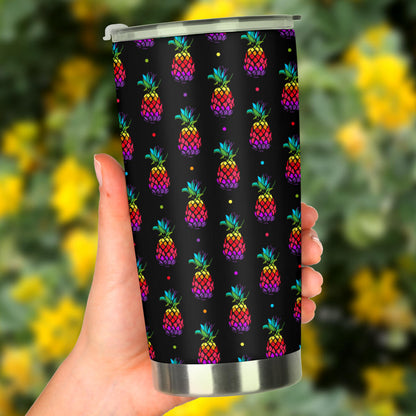 Pineapple Rainbow Dot Print Tumbler