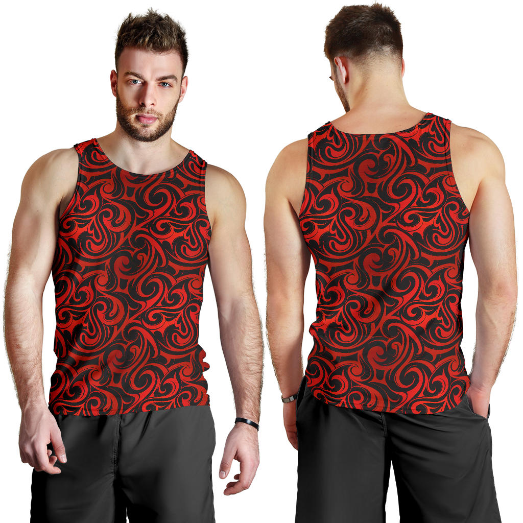 Maori Red Black Themed Design Men Tank Top