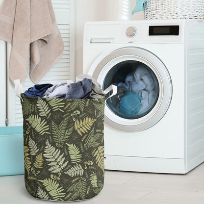 Fern Leave Green Print Pattern Laundry Basket