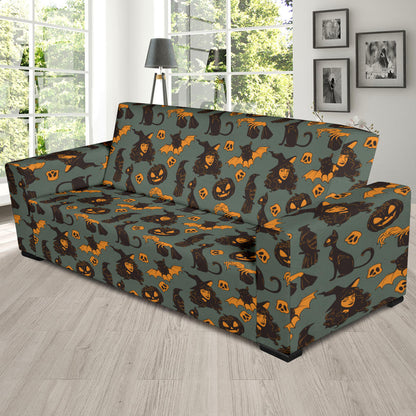 Witch Bat Halloween Print Design LKS305 Sofa Slipcover