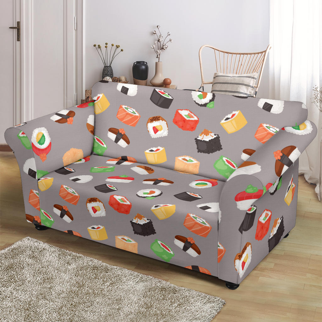 Sushi Print Design LKS307 Loveseat Couch Slipcover