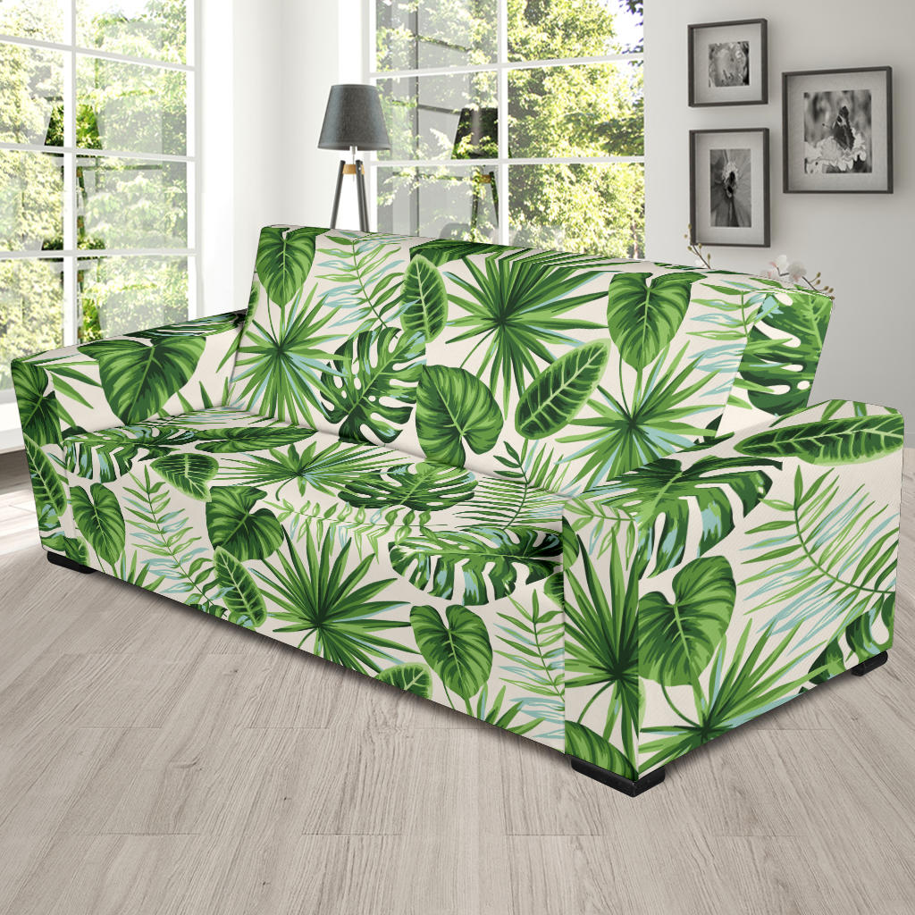Palm Leaf Pattern Print Design A01 Sofa Slipcover