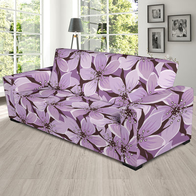 Lilac Pattern Print Design 01 Sofa Slipcover